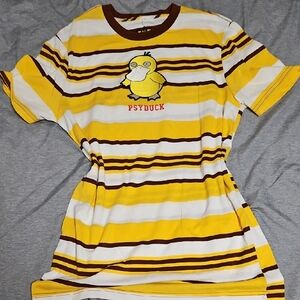 Psyduck Shirt- Yellow and Brown Stripes